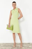 Trendyol Lime Midi Knitwear Polo Neck Dress