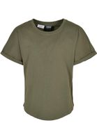 Boys Long Shaped Turnup Olive Tee