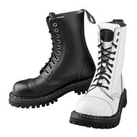 buty STEADY´S - 10 dziurkowe - Black white 37