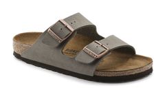 Birkenstock Arizona Nubuck Stone Narrow Fit