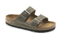 Birkenstock Arizona FL WB Faded Khaki Narrow Fit Unisex - Sandale Birkenstock - Maro - 1019377-7 - Size: 7