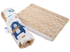 Medi Partners Cotton + minky car seat belt protector – Boho animals + beige minky