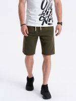 Ombre Men's short shorts with pockets - dark olive