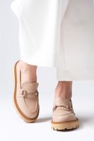 Mio Gusto Gail Women's Nude Color Thick Soled Casual Oxford Shoes.