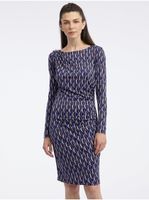 Orsay Navy Blue Women's Patterned Sheath Dress - Women's