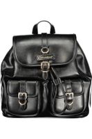 Czarny skórzany plecak modowy