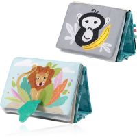 BabyOno Reversible Sensory Cloth Book 0m+ kontrastná edukatívna knižka so zrkadielkom Safari 1 ks