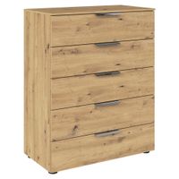 Rauch Möbel KOMODA, barvy chromu, dub artisan, 80/100/42 cm