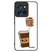 Silikónový čierny obal pre Motorola Edge 50 Neo - Cute coffee