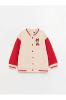 LC Waikiki LCW Baby College Collar Long Sleeve Minnie Mouse Printed Baby Girl Bomber Jacket