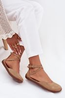 Zamírozott Balettcipők Nőknek Barefoot Pántokkal Zazoo 191 Bézs