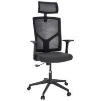 MID.YOU OTOČNÁ ŽIDLE, síťovina, plochá tkanina, černá