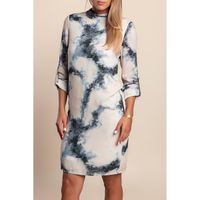 Elegantes Bedrucktes Minikleid, Beige
