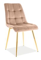 Krzesło Chic Velvet Złote / Bluvel 28 Beżowy