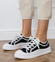 Gemre Czarne trampki damskie na platformie Salis