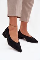 Boto Czółenka Na Klocku Z Eko Zamsz Czarne Karielle