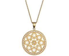Preciosa Pozlacený náhrdelník s krystaly Rosette 7239Y00