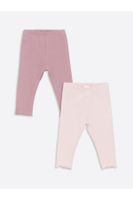 LC Waikiki Basic Baby Girl Tights with Elastic Waist, 2-Piece