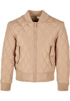 Girls' Diamond Quilt Nylon Union Jacket Beige