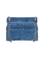 Buckle Denim Mini Skirt