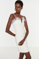 Sukienka damska Trendyol Ecru