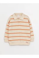 LC Waikiki Polo Neck Long Sleeve Striped Baby Boy Sweatshirt