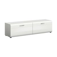 Livetastic NÍZKA KOMODA, biela, biela s vysokým leskom, 160/41/40 cm