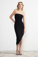 Trendyol Black Shiny Stone Woven Elegant Evening Dress