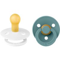 BIBS Colour Natural Rubber Size 1: 0+ months πιπίλα White / Island Sea 2 τμχ