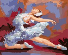 Maľovanie podľa čísel - BALETKA V PESTRÝCH FARBÁCH Rámovanie: vypnuté plátno na rám, Rozmer: 40x50 cm