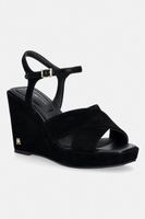 Tommy Hilfiger Semišové sandále na platforme Tommy Hilfiger SUEDE WRAPPED HIGH WEDGE