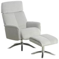 P & B RELAXAČNÉ KRESLO S PODNOŽKOU, textil, sivá