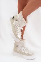 Damskie śniegowce Lee Cooper na platformie, białe