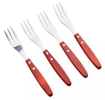4-dílna sada vidlic na grilování Bergner BBQ / nerezová ocel / dřevo / stříbrná / hnědá