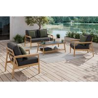 Ambia Garden TERASOVÁ SEDACIA SÚPRAVA 4-dielne, kov, textil, kameň