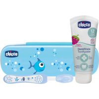 Chicco Always Smiling Blue Комплект за дентална грижа Strawberry (за деца )