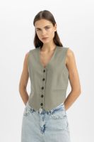 DEFACTO V-Neck Blazer Vest