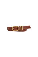 Tommy Jeans Belt - TJW LEATHER LOGO HIGH WAIST BELT brown