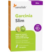 Garcinia Slim | Natürlicher Appetitzügler mit 417 mg (60 %) HCA - Extrakt aus Garcinia Cambogia | 1-monatiges Programm | 30 Kapseln | Sensilab