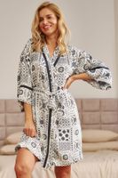 Dámský župan Doctor Nap 7258 - viskóza Černá-ecru S