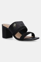 Tommy Hilfiger slapi de piele LEATHER & SUEDE BLOCK HEEL MULE