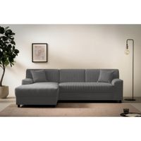 MID.YOU ROZKLADACIA ROHOVÁ SEDAČKA, textil, sivá