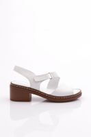 DGN 301 Women's Back Tie Sandals Genuine Leather White Tan