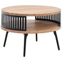 Carryhome KONFERENČNÝ STOLÍK, prírodná farba, drevo, kov, 75/75/44 cm