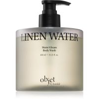 KUNDAL Objet Moist Gleam Body Wash парфумований гель для душу для інтенсивного зволоження з ароматом Linen Water 450 мл