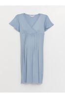 LC Waikiki V-Neck Straight Short Sleeve Maternity Nightgown