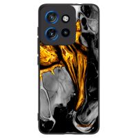 Silikónový čierny obal pre Motorola Edge 50 Neo - Black Gold