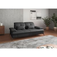 Sit & More TROJMIESTNA POHOVKA, čierna, pravá koža