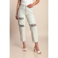 Plus Size Traperice S Prorezima, Svijetlo Sive