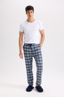 DEFACTO Regular Fit Plaid Tied Waist Straight Leg Pocket Long Length Pajama Bottoms